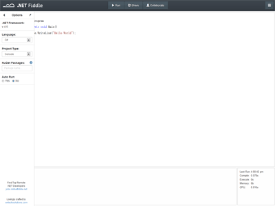 .Net在线编辑工具.NET Fiddle